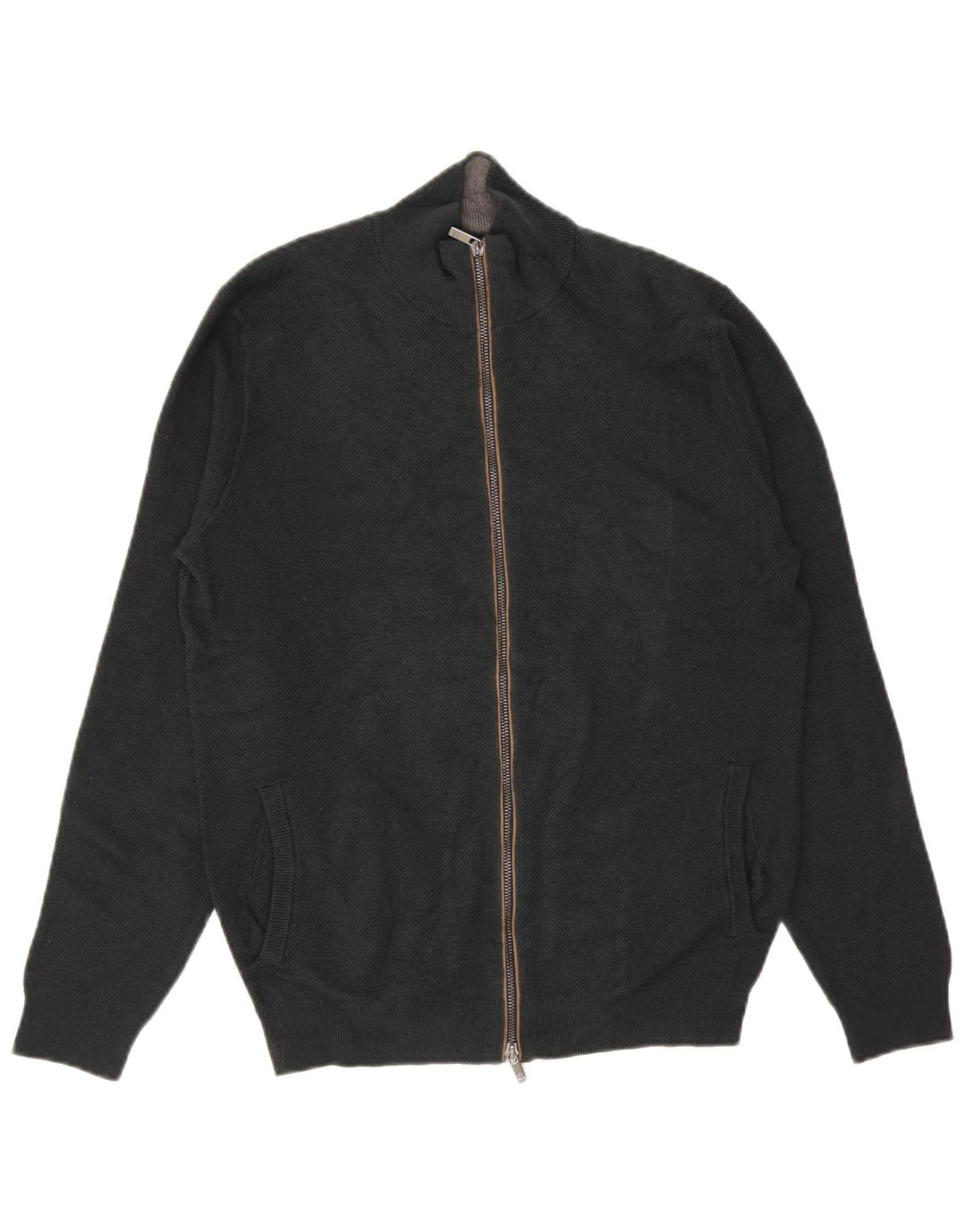 Massimo Dutti Jersey Cárdigan Hombre Algodón Verde Medio