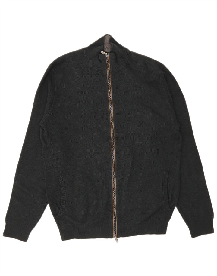 Massimo Dutti Jersey Cárdigan Hombre Algodón Verde Medio