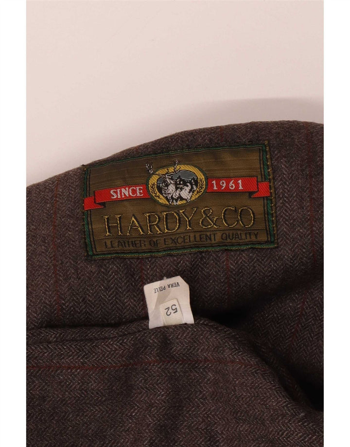 Chaqueta de cuero vintage para hombre IT 52 XL Negro