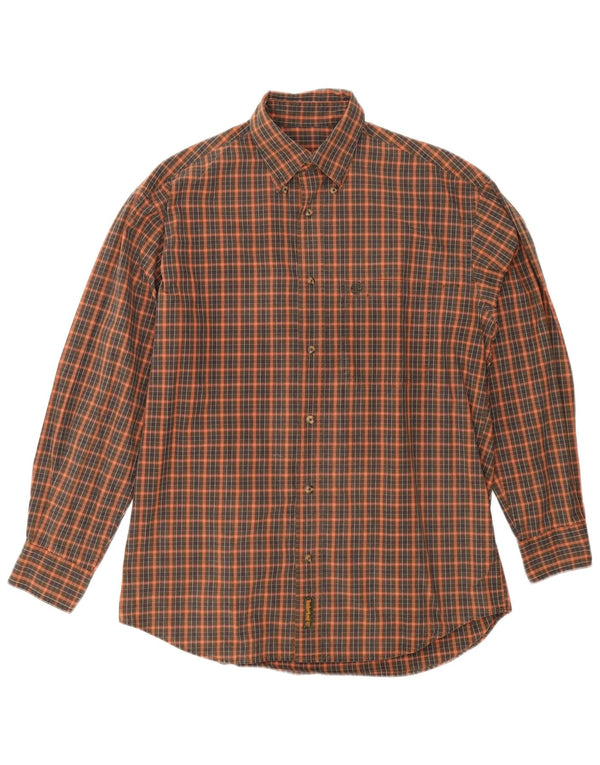 Camisa Timberland Hombre Small Verde Cuadros Algodón