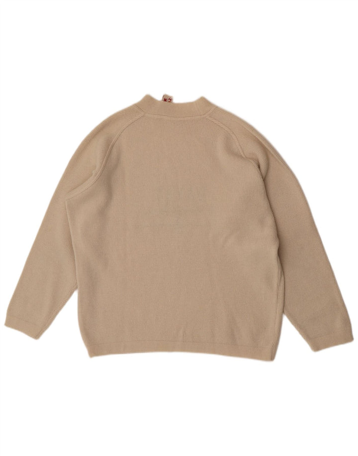 S.Moritz Jersey con cuello de tortuga gráfico para hombre, talla grande, color beige