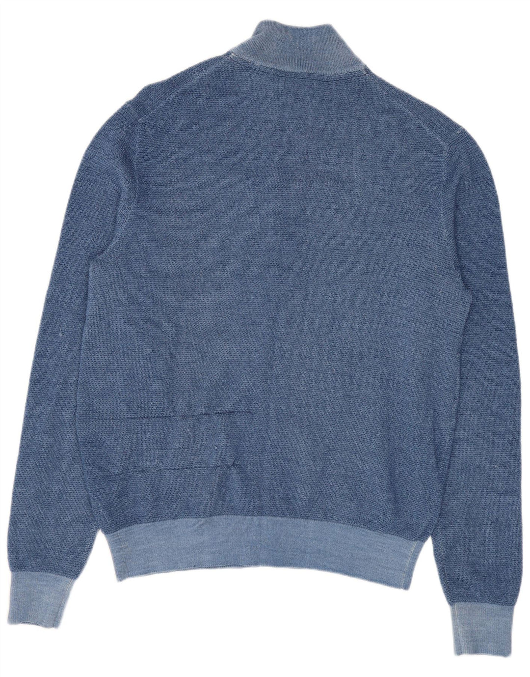 Sun68 Suéter tipo cárdigan para hombre de lana merino azul medio