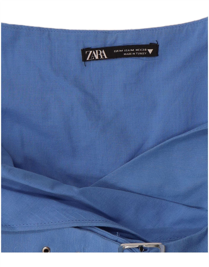 ZARA Mujer Vestido lencero UK 40 Azul medio