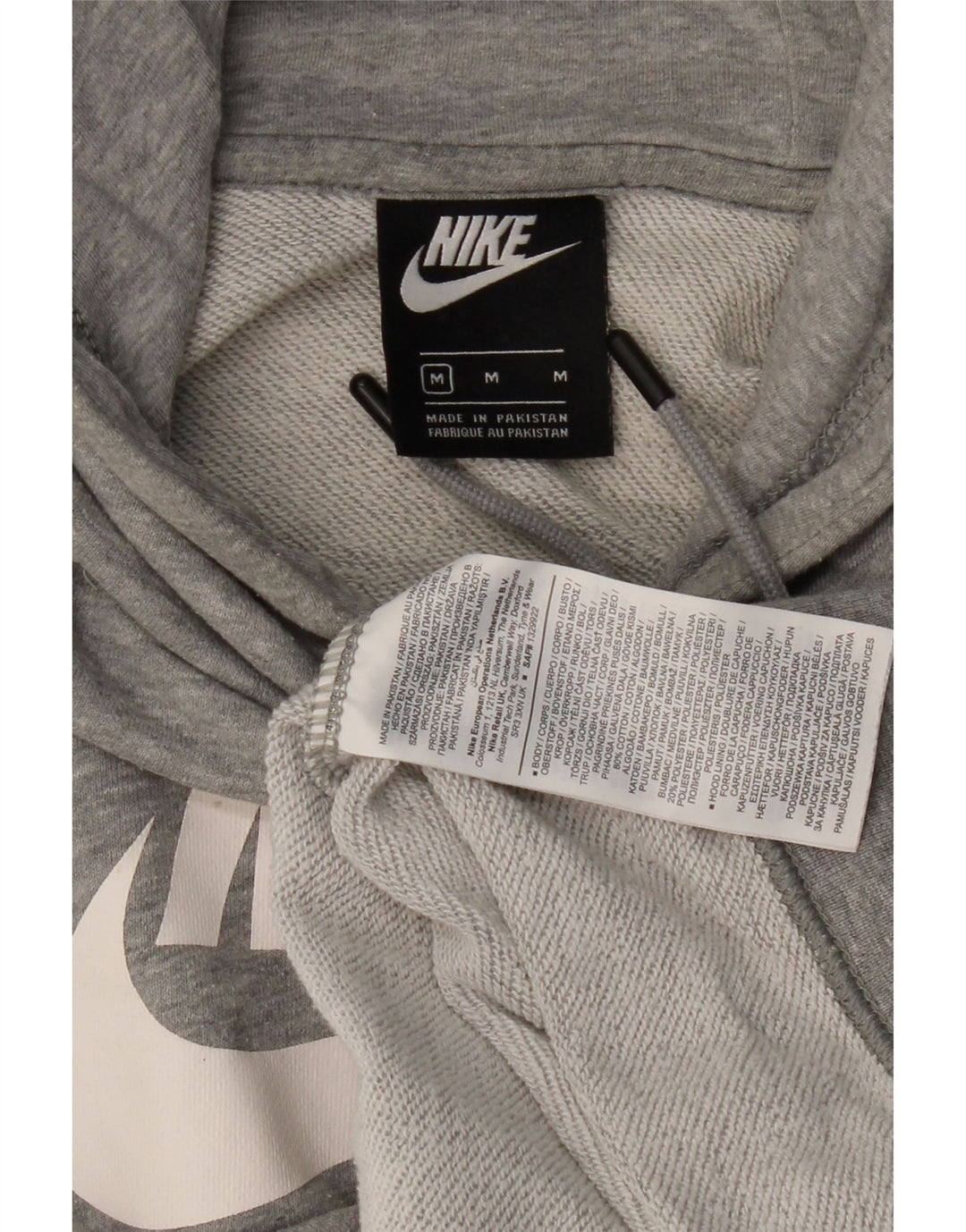 NIKE Jersey con capucha gráfica de algodón moteado en gris medio para hombre