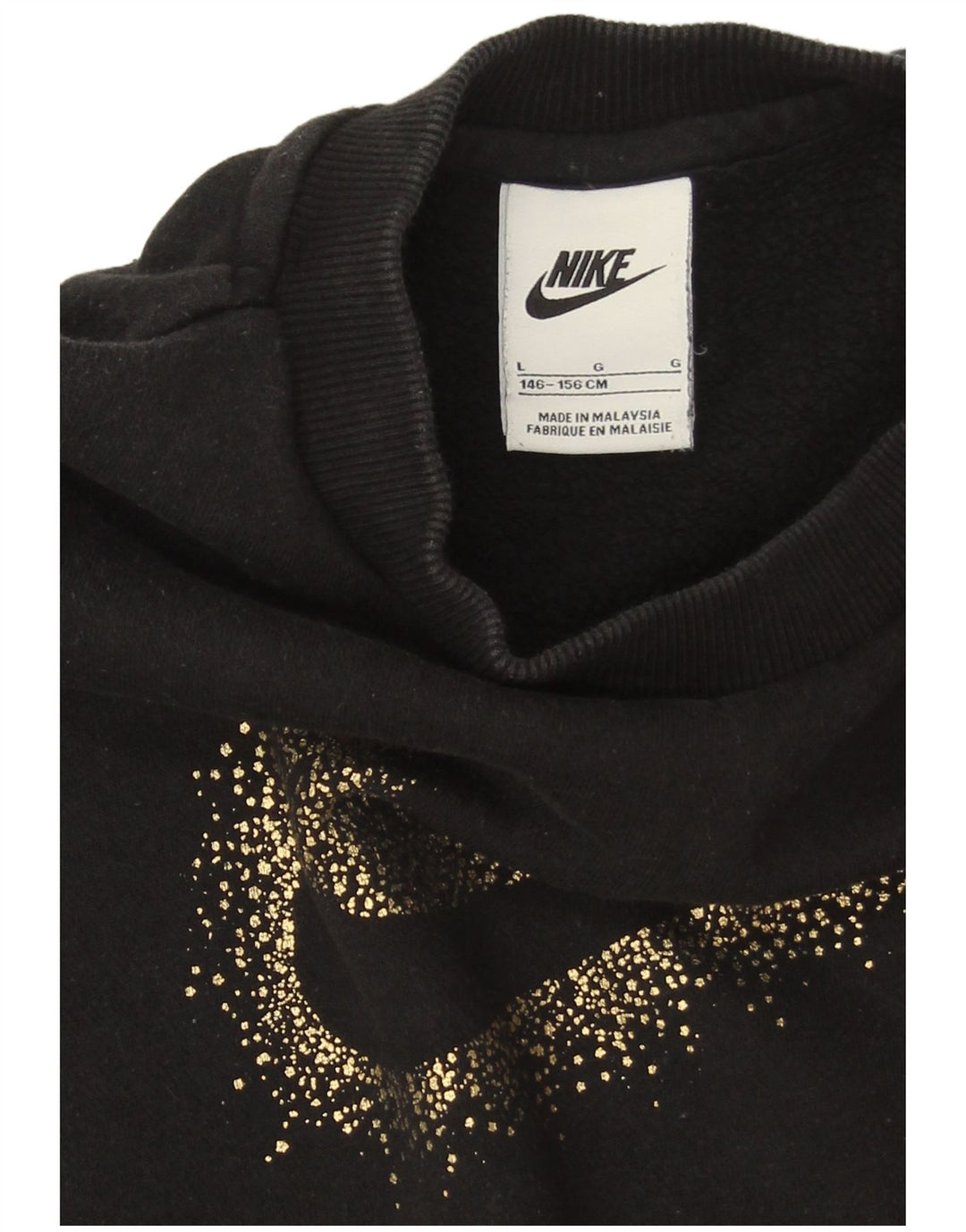Nike - Sudadera extragrande con estampado gráfico para niñas de 12 a 13 años, talla grande, color negro