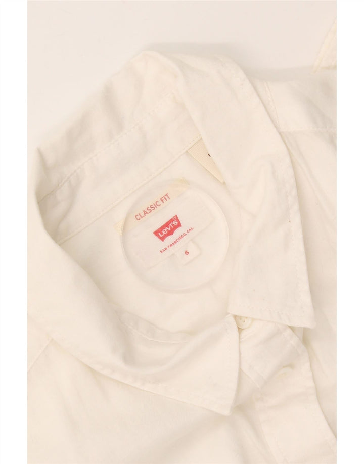 Levi's Camisa de ajuste clásico para mujer UK 10 Small White