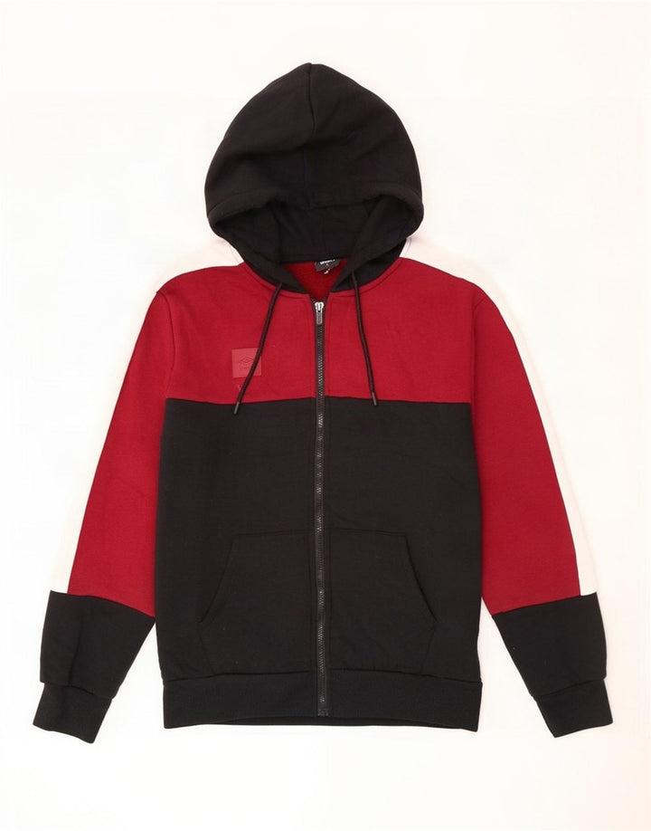Umbro Sudadera con capucha y cremallera para hombre XL Poliéster color block negro