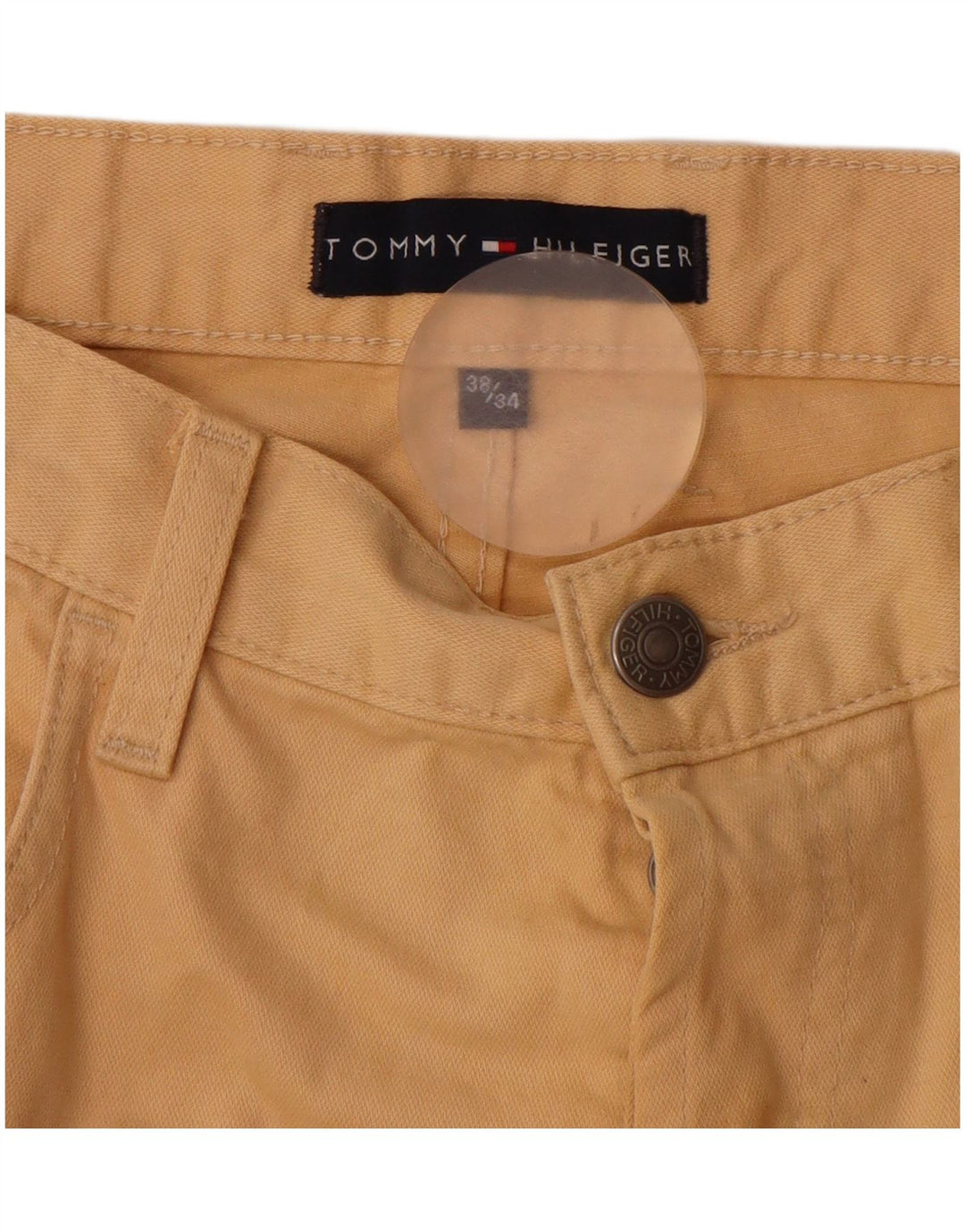 TOMMY HILFIGER Pantalones informales rectos para hombre W38 L31 Algodón beige