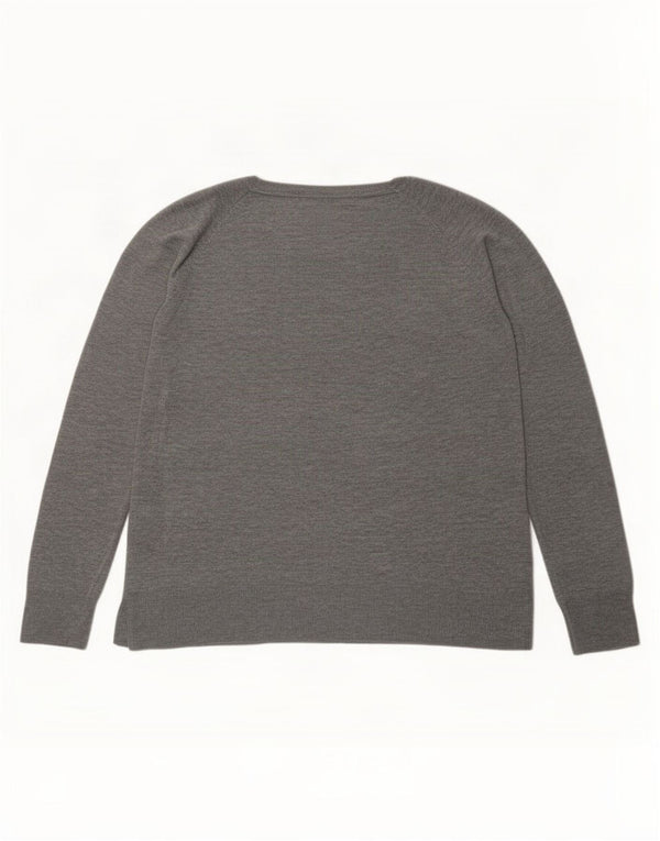 Zara Mujer Jersey Cuello Redondo Jersey UK 40 XL Viscosa Gris