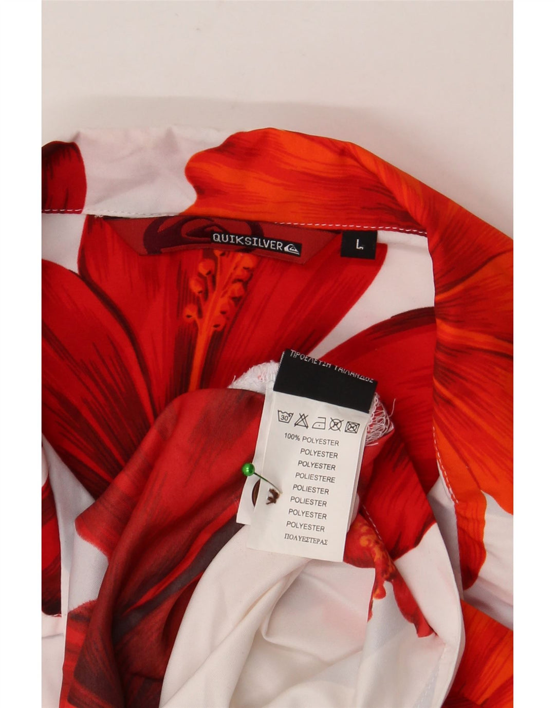 Quiksilver Camisa De Manga Corta Para Hombre Poliéster Floral Blanco Grande