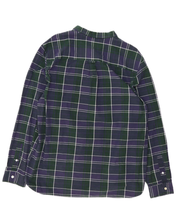 Lyle & Scott Camisa para hombre 2XL Algodón a cuadros azul marino