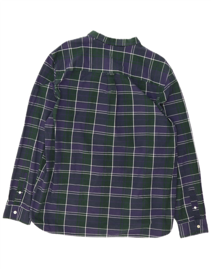 Lyle & Scott Camisa para hombre 2XL Algodón a cuadros azul marino
