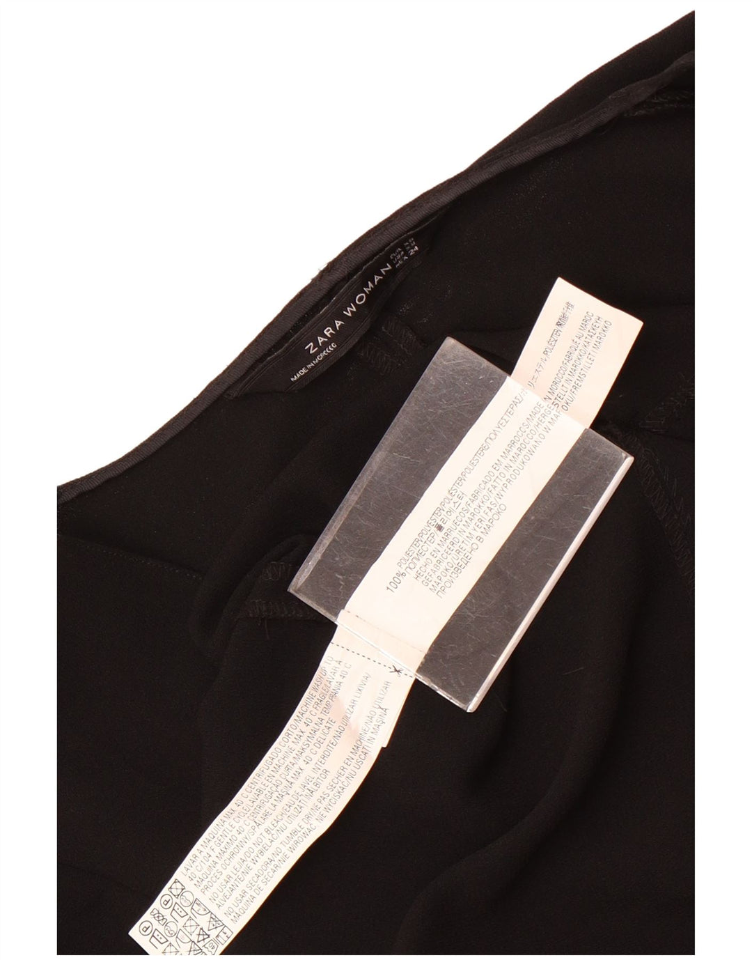 Zara Vestido tubo de manga larga para mujer UK 6 XS Poliéster negro