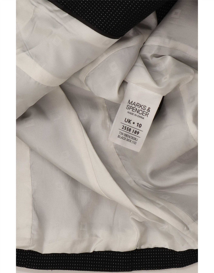 Marks & Spencer Chaqueta tipo blazer con 1 botón para mujer UK 10 Small Azul marino manchado