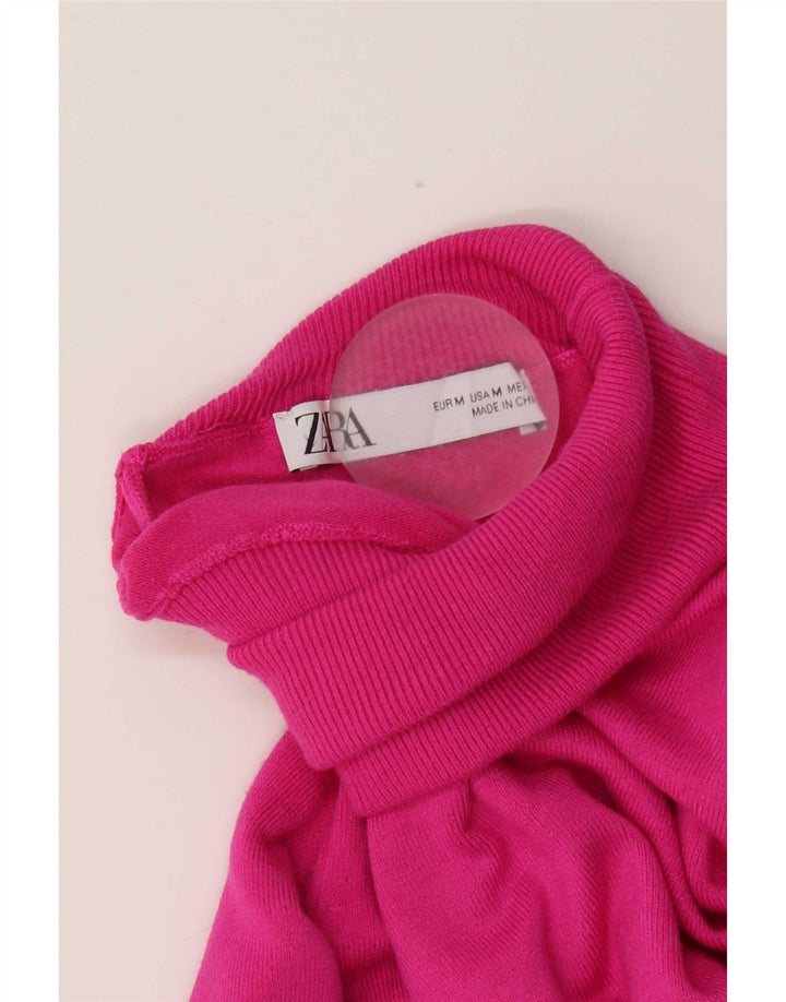 Zara - Jersey con cuello vuelto para mujer, talla 40, color rosa medio