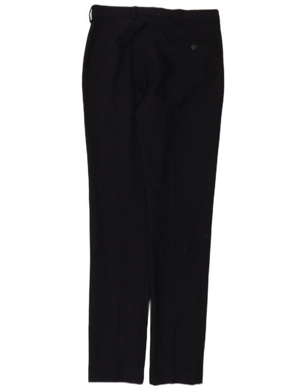 Marks & Spencer Pantalón de traje ajustado para hombre W30 L33 Lana azul marino