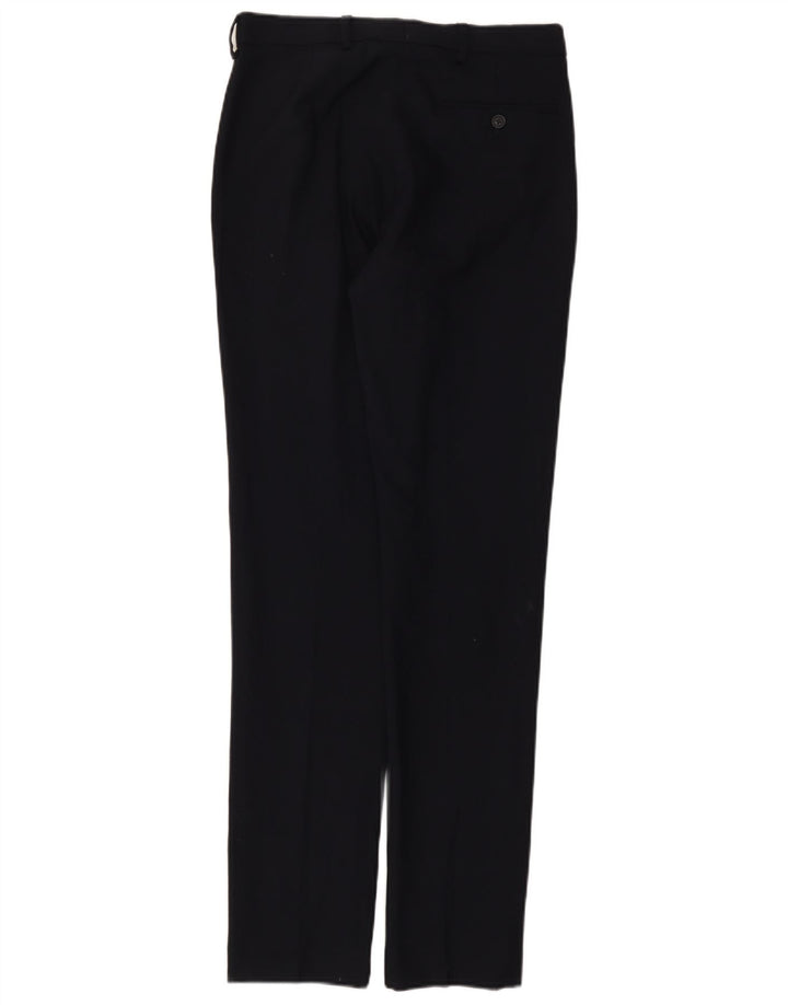 Marks & Spencer Pantalón de traje ajustado para hombre W30 L33 Lana azul marino