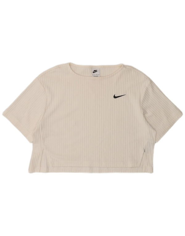 Nike Camiseta corta extragrande para mujer UK 6 XS Algodón blanco