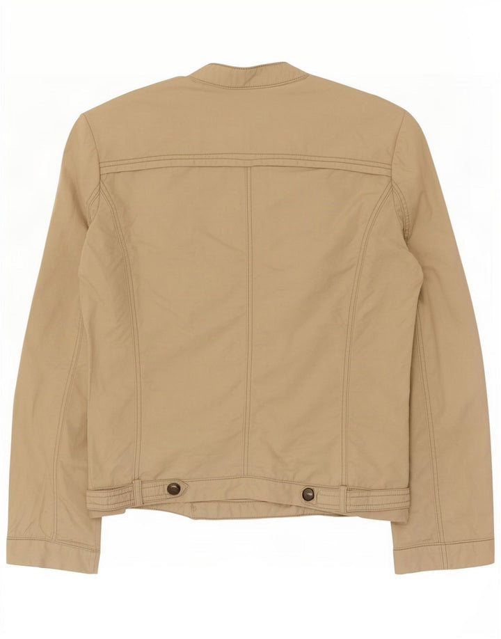 Zara Mujer Chaqueta Bomber UK 12 Algodón Beige Medio