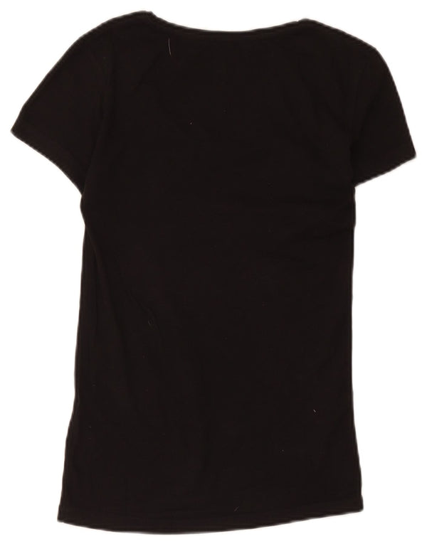 Calvin Klein Jeans Camiseta gráfica para mujer Top UK 10 Small Black
