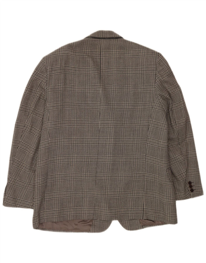 MONTANA Chaqueta tipo blazer de 2 botones para hombre IT 56 3XL Lana virgen de pata de gallo gris