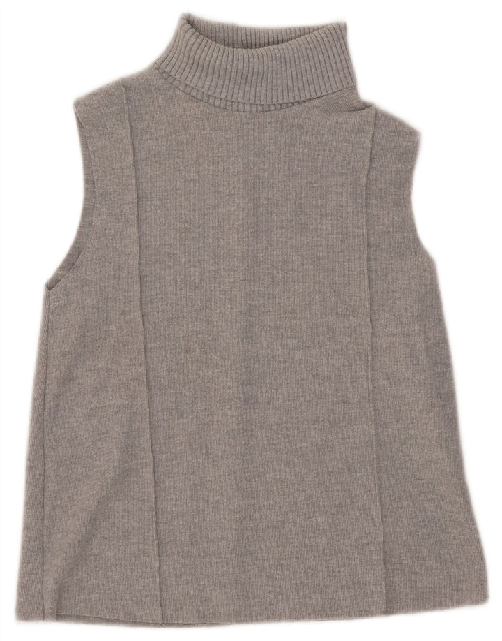 Zara Mujer Chaleco Tank Top UK 10 Small Gris Poliéster