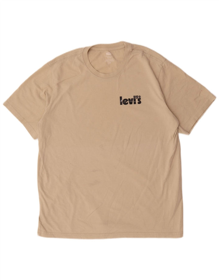 Levi's Camiseta con gráfico relajado para hombre Top de algodón beige medio