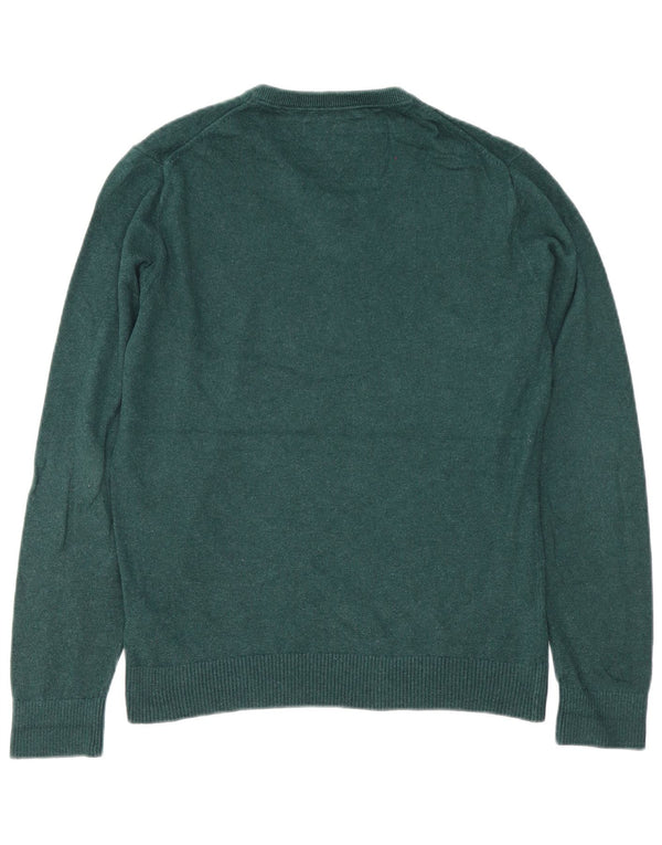 Tommy Hilfiger Jersey con Cuello en V para Hombre Algodón Verde Medio