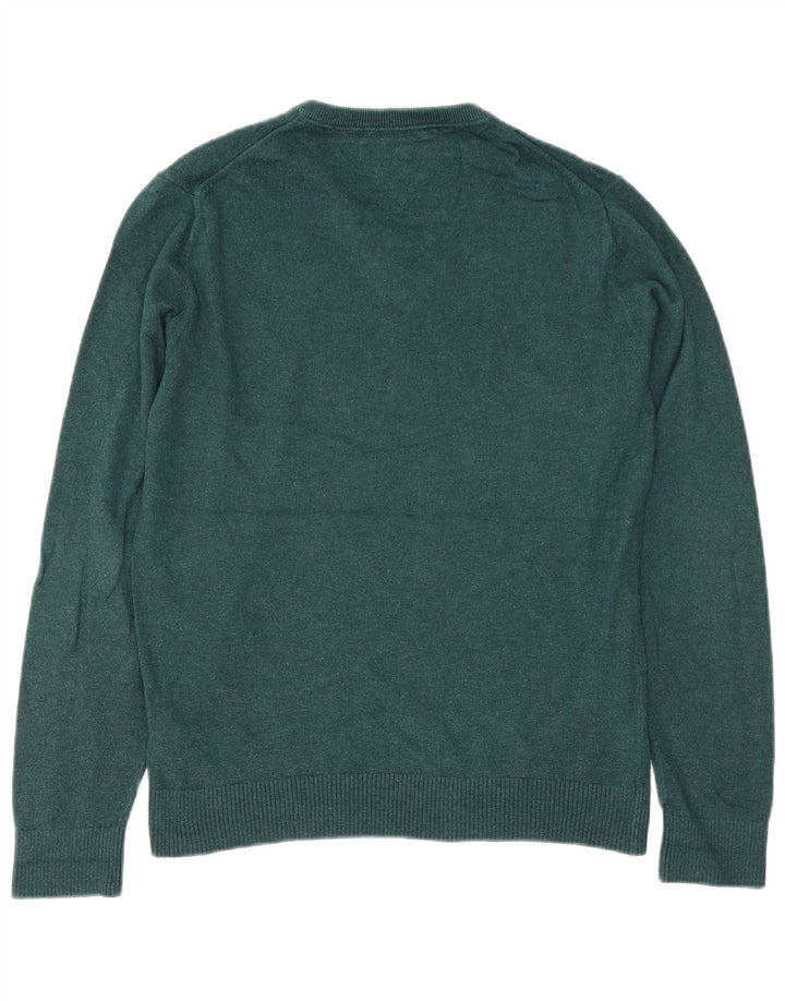 Tommy Hilfiger Jersey con Cuello en V para Hombre Algodón Verde Medio