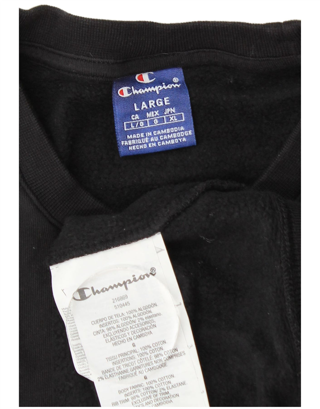 Champion Sudadera Gráfica para Hombre Jersey Grande De Algodón Negro