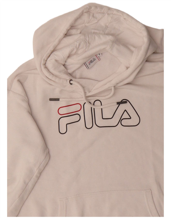 Fila Mujer Graphic Oversize Sudadera con capucha Jumper UK 10 Small White Cotton