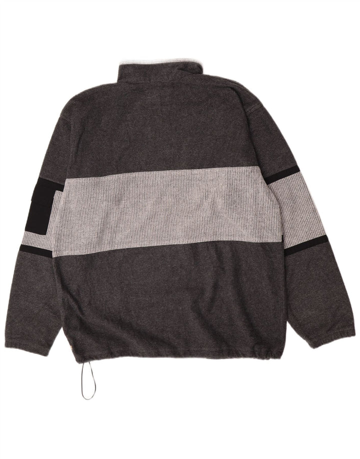 MC Kee's Jersey de forro polar con cuello y cremallera para hombre XL Gris Colorblock Poliéster