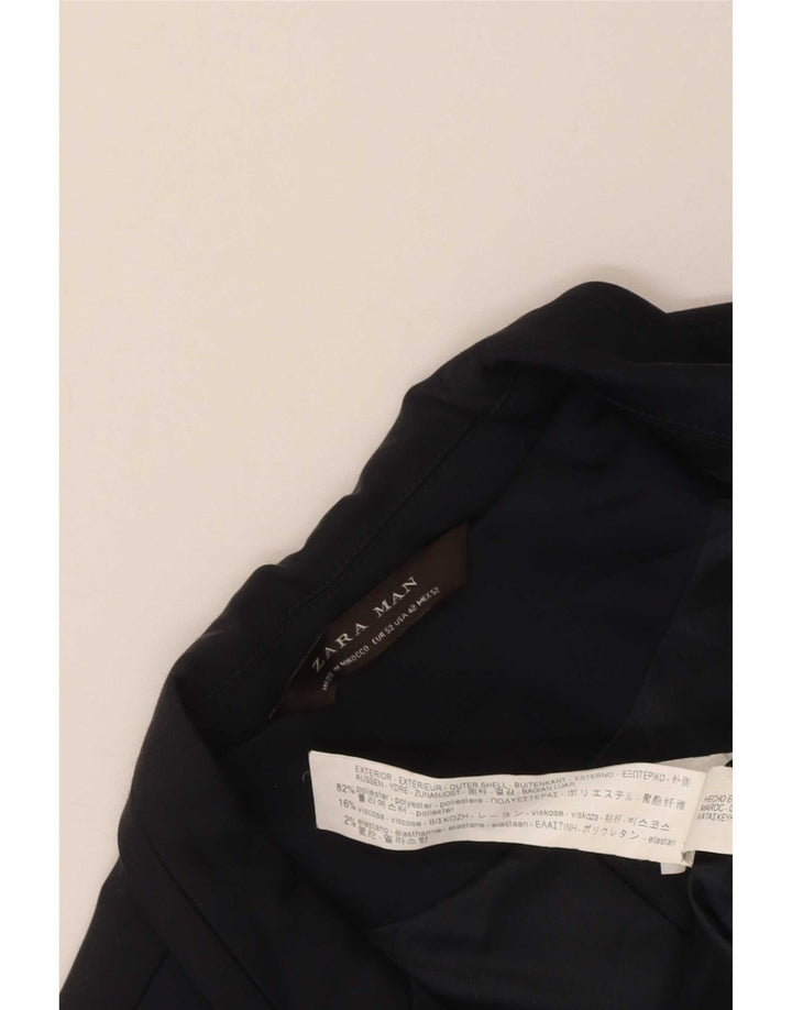 Zara Chaqueta tipo blazer de 2 botones para hombre EU 42 Grande Poliéster azul marino