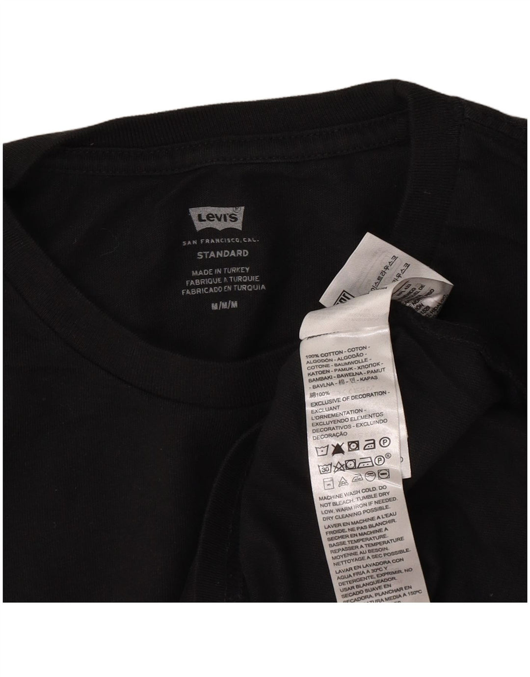 Levi's Hombre Standard Top Manga Larga Algodón Negro Mediano