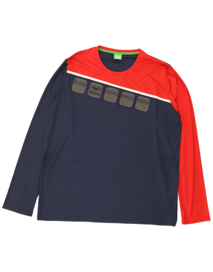 Erima Mens Graphic Top Manga Larga 3XL Azul Marino Colorblock Poliéster