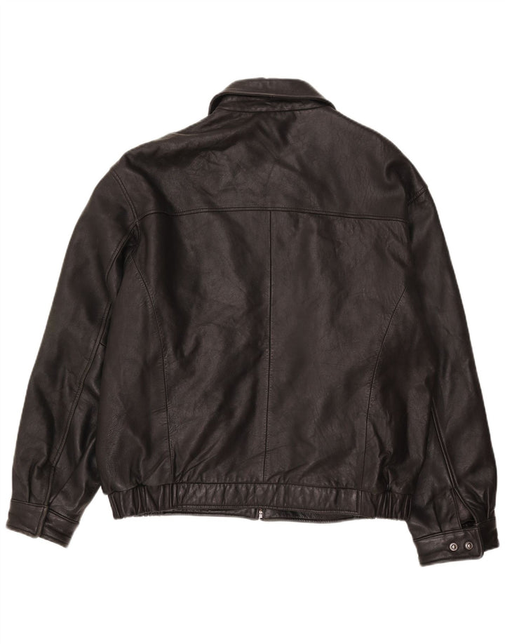 Kirkland Chaqueta de cuero para hombre UK 40 Grande Cuero negro