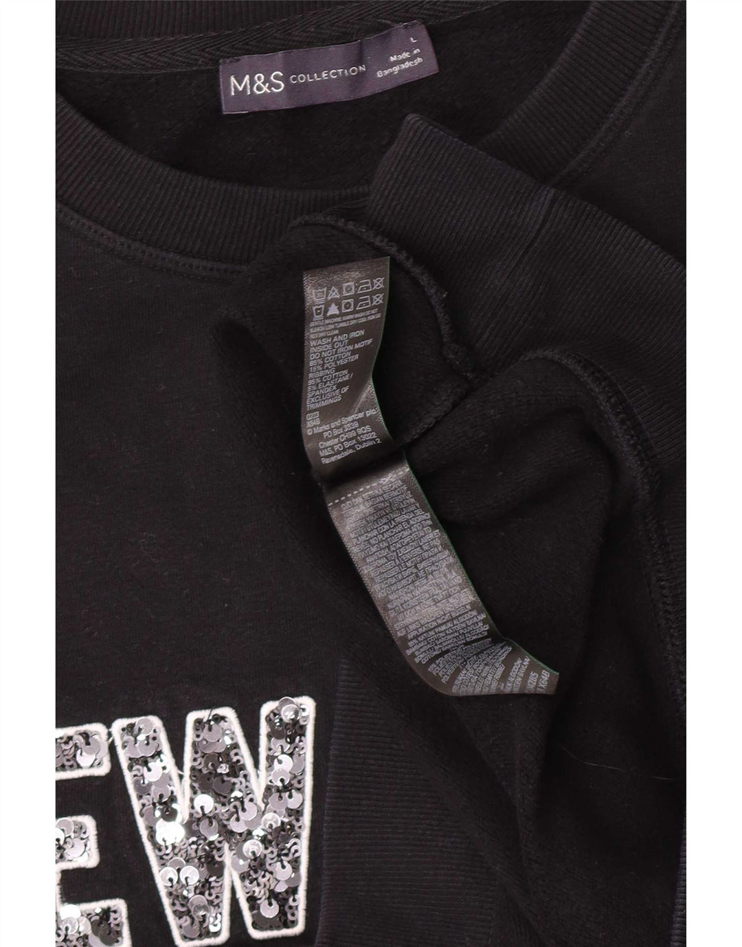 Marks & Spencer - Sudadera gráfica para mujer (talla 40), color negro
