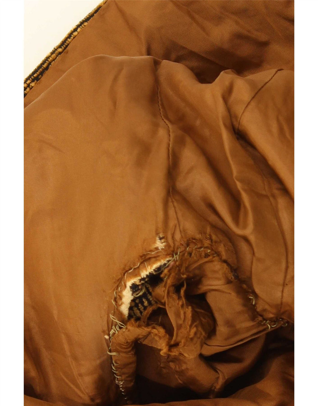 Vintage hombres chaqueta militar Reino Unido 38 medio beige geométrico