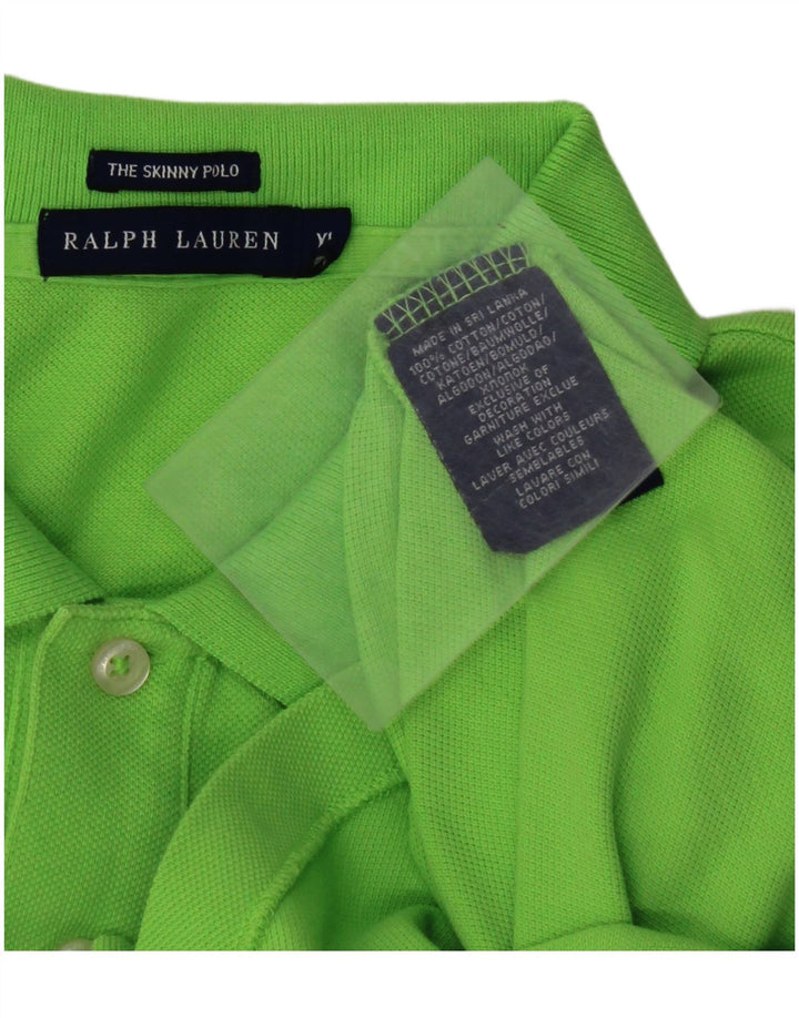 RALPH LAUREN Polo ajustado para mujer UK 40 XL Algodón verde