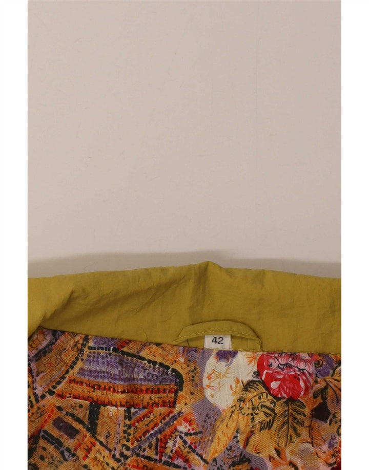 Vintage mujer chaqueta cortavientos de gran tamaño EU 42 poliamida amarilla grande