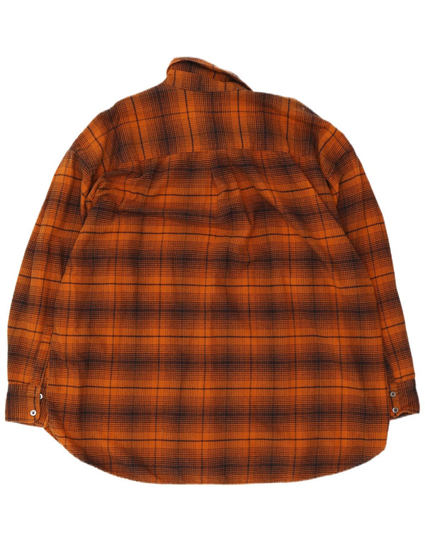 Levi's Camisa de franela extragrande para mujer UK 46 Algodón a cuadros naranja grande