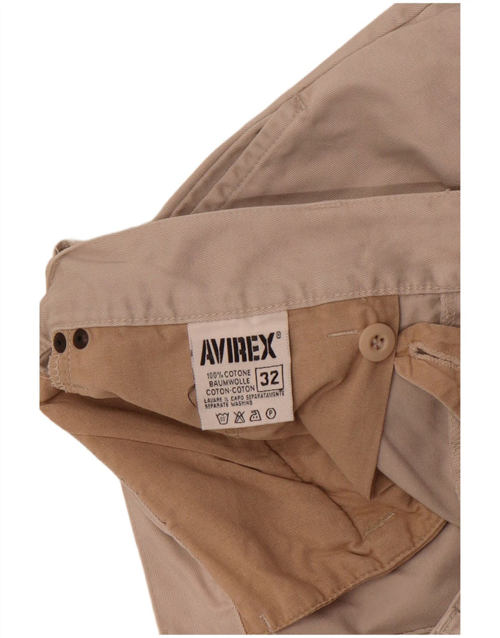 Avirex Mens Pegged Chino Shorts W32 Algodón Beige Medio