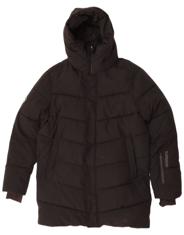 Superdry Parka con capucha y gráfico para mujer, talla 44, talla M, color negro, invierno