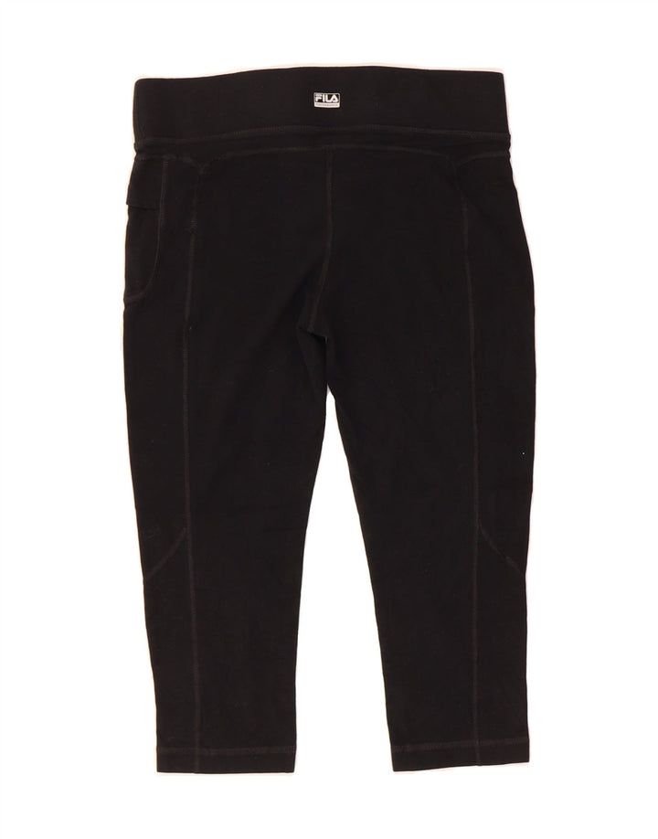 FILA Womens Capri Leggings UK 10 Small  Black Cotton Vintage Fila and Second-Hand Fila from Messina Hembry 