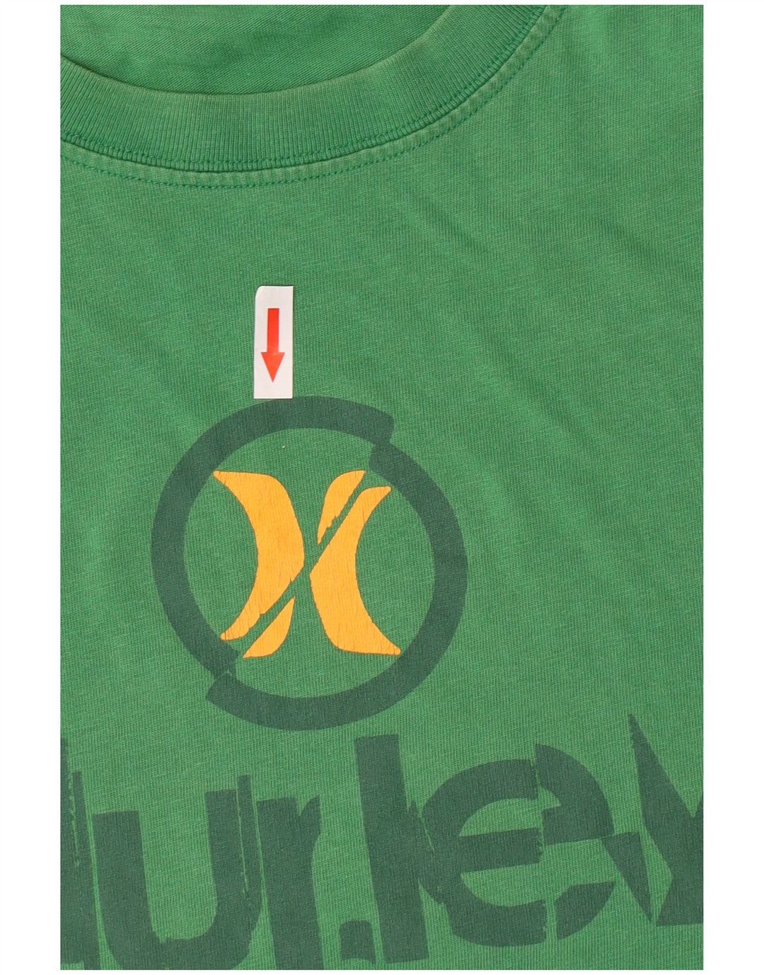 Hurley Hombre Camiseta Gráfica Top Algodón Verde Medio