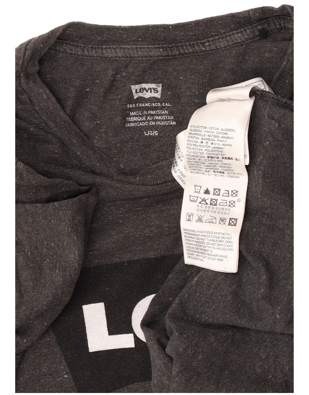 Levi's Camiseta gráfica para hombre Top grande de algodón moteado gris
