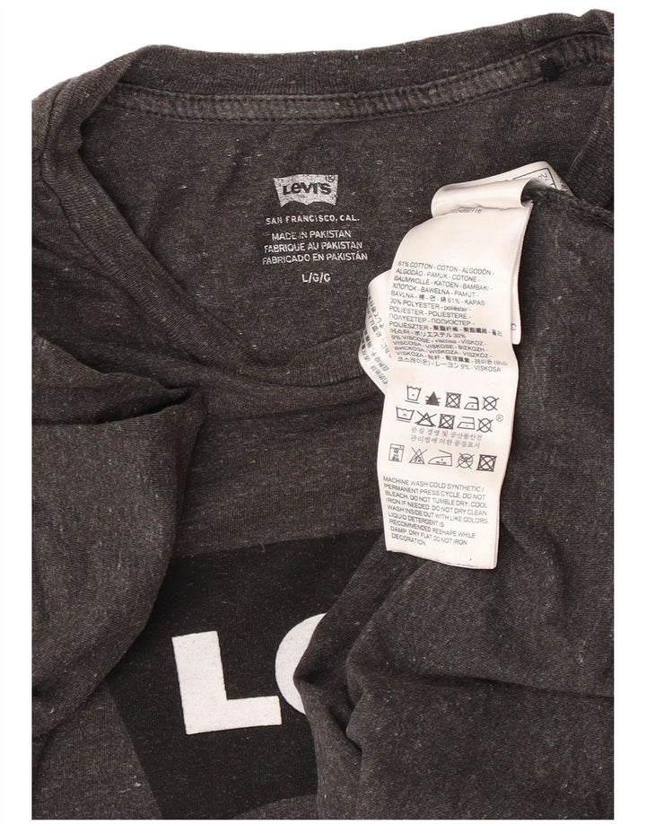 Levi's Camiseta gráfica para hombre Top grande de algodón moteado gris