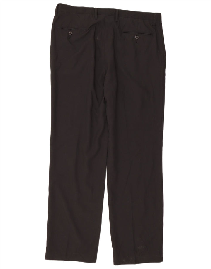 CHERVO Pantalón chino con pinzas para hombre IT 54 2XL W36 L32 Poliéster negro