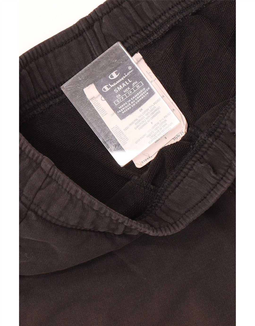 Champion Pantalones cortos deportivos para hombre pequeños de algodón negro