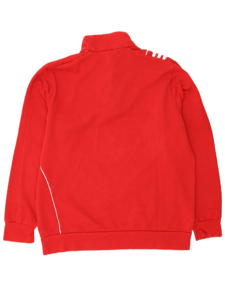 Adidas - Sudadera con cuello y cremallera para hombre, talla grande, algodón rojo